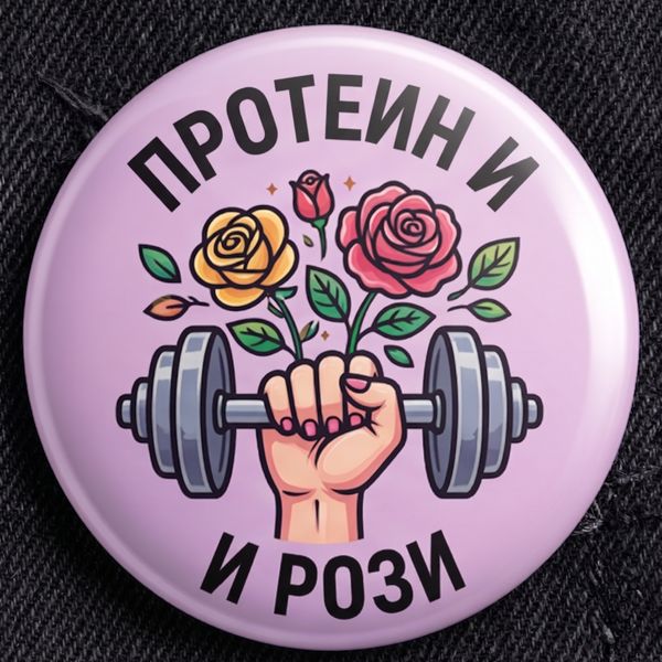 Значка "Протеин и рози"